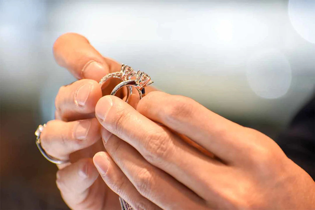 Gold Fingerprint Engraved Platinum Rings for Couples – Jewelove.US