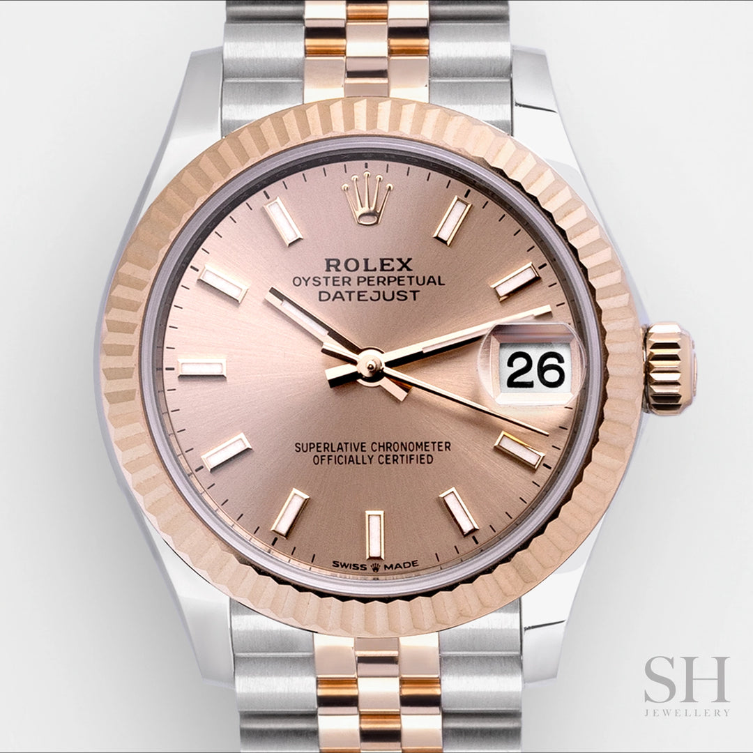 Rolex Datejust31 31mm Steel/RG Rosé Dial Stick Markers 2023 Ref 278271 (#10,330016)