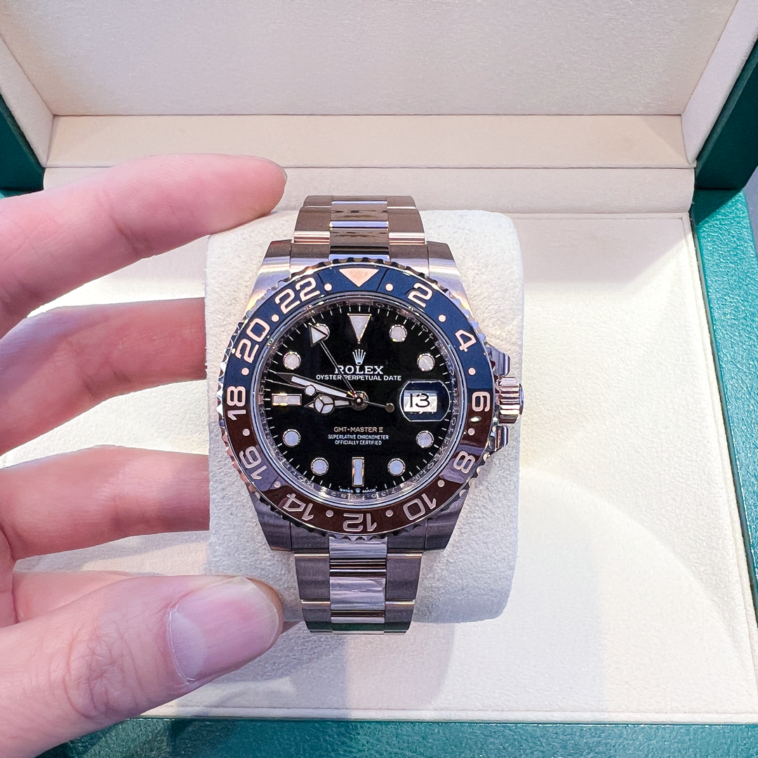 Rolex GMT-Master II 40mm 'Root Beer' RG Black Dial Button Markers 2023 Ref m126715chnr-0001 (#554)