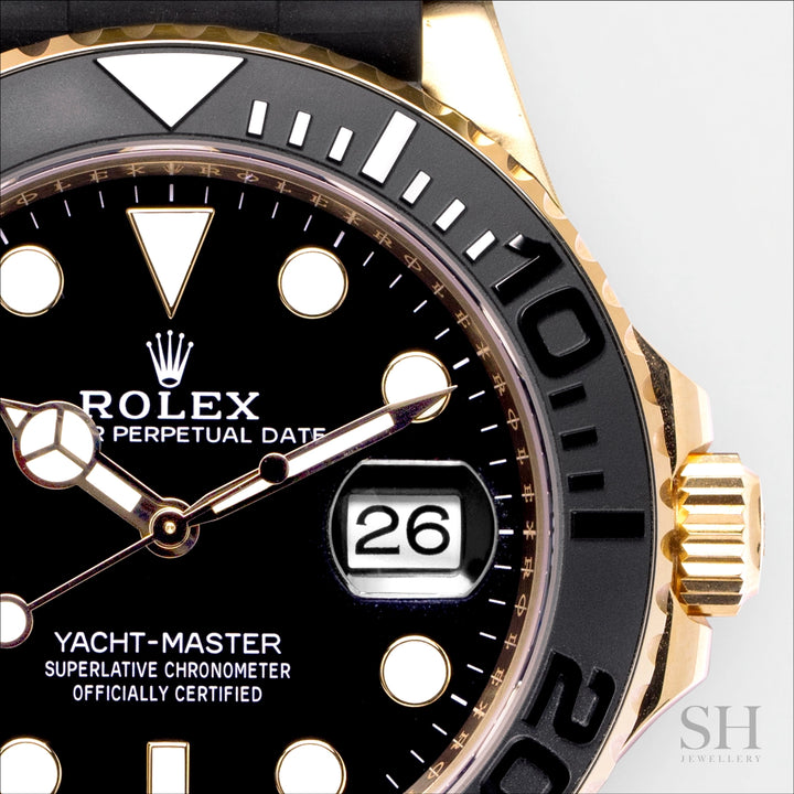 Rolex Yacht-Master 42mm YG/Oysterflex Black Dial Button Markers 2023 Ref m226658-0001 (#356)