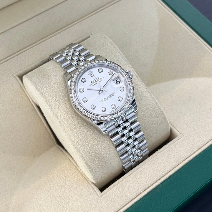 Rolex Datejust31 31mm Steel/WG Silver Dial Diamond Markers 2024 Ref m278384rbr-0034 (#776)