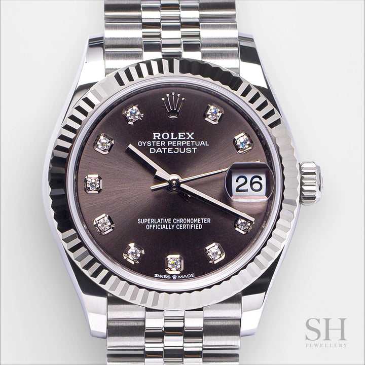 Rolex Datejust31 31mm Steel/WG Dark Grey Dial Diamond Markers 2024 Ref m278274-0008 (#761)