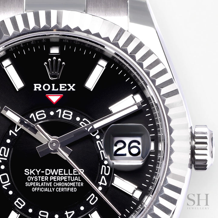 Rolex Sky-Dweller 42mm Steel/WG Black Dial Stick Markers 2023 Ref m336934-0007 (#414)