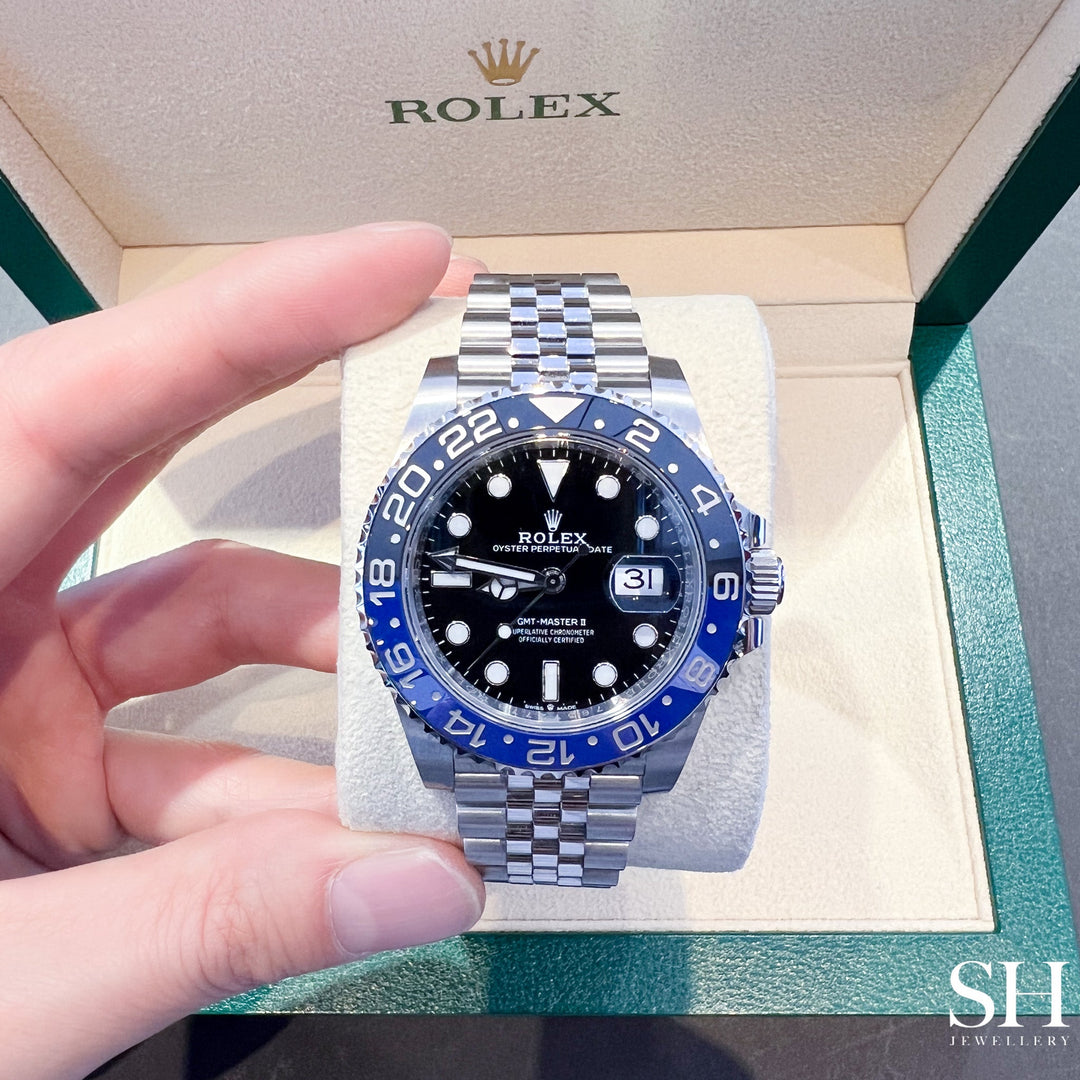 Rolex GMT-Master II 40mm 'Batgirl' Steel Black Dial Button Markers 2022 Ref m126710blnr-0002 (#418)