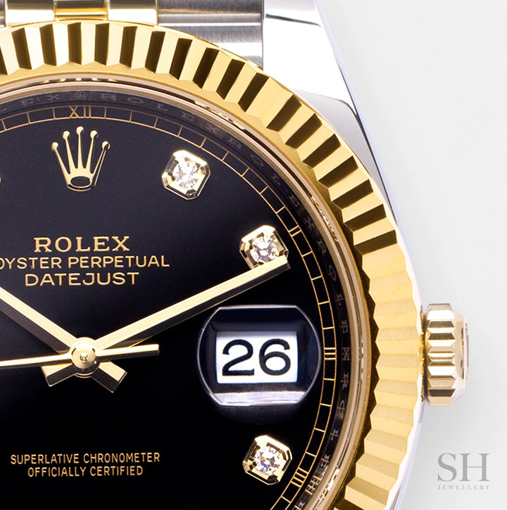 Rolex Datejust41 41mm Steel/YG Black Dial Diamond Markers 2023 Ref m126333-0006 (#352)