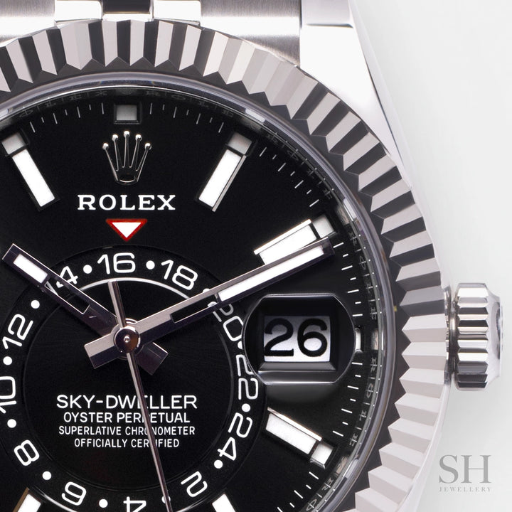 Rolex Sky-Dweller 42mm Steel/WG Black Dial Stick Markers 2023 Ref m336934-0008 (#453)