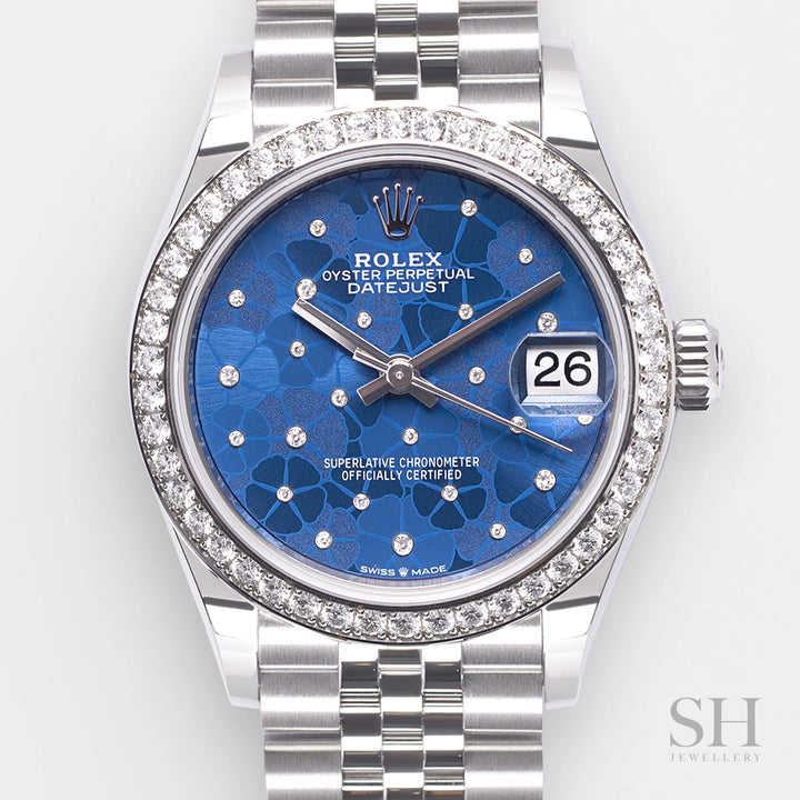 Rolex Datejust31 31mm Steel Blue Dial Diamond Markers 2023 Ref m278384rbr-0040 (#457)