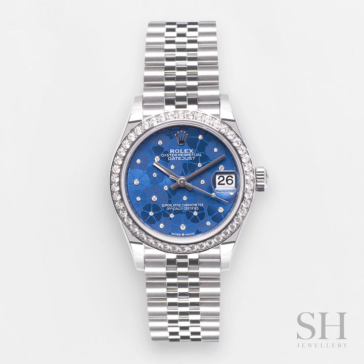 Rolex Datejust31 31mm Steel Blue Dial Diamond Markers 2023 Ref m278384rbr-0040 (#457)