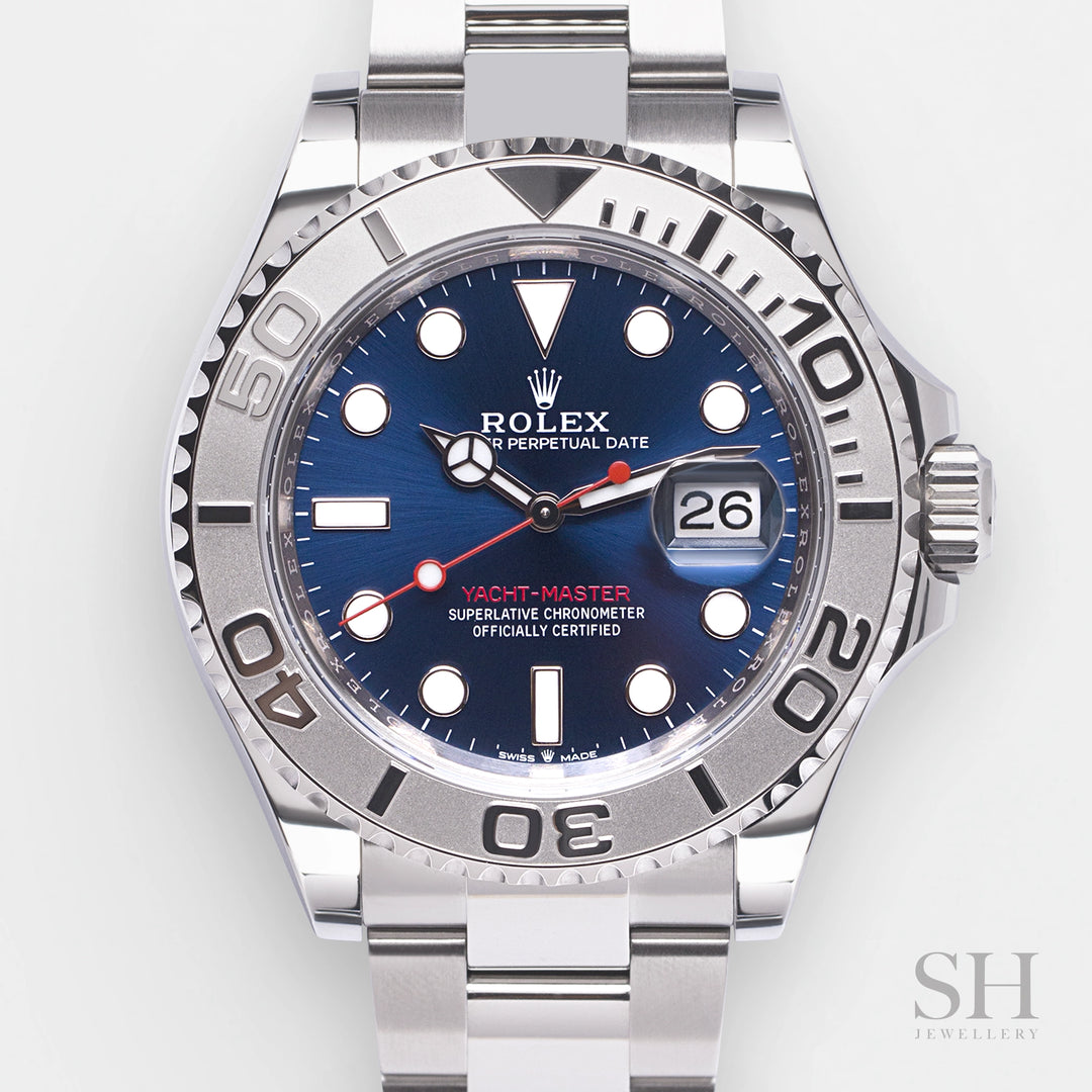 Rolex Yacht-Master40 40mm Steel/Plat Blue Dial Button Markers 2023 Ref m126622-0002 (#492)