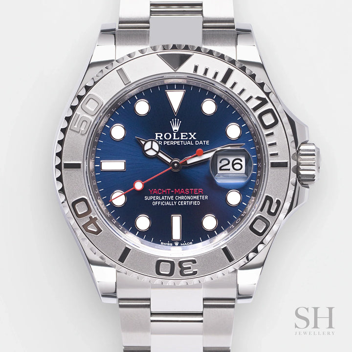 Rolex Yacht-Master40 40mm Steel/Plat Blue Dial Button Markers 2024 Ref m126622-0002 (#692)