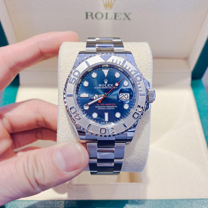 Rolex Yacht-Master40 40mm Steel/Plat Blue Dial Button Markers 2023 Ref m126622-0002 (#459)