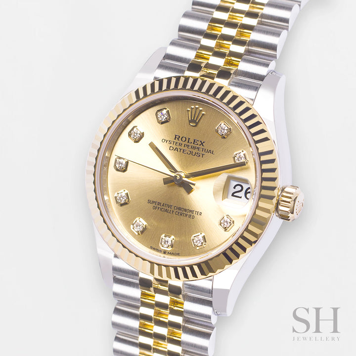 Rolex Datejust31 31mm Steel/YG Champagne Dial Diamond Markers 2024 Ref m278273-0026 (#731)