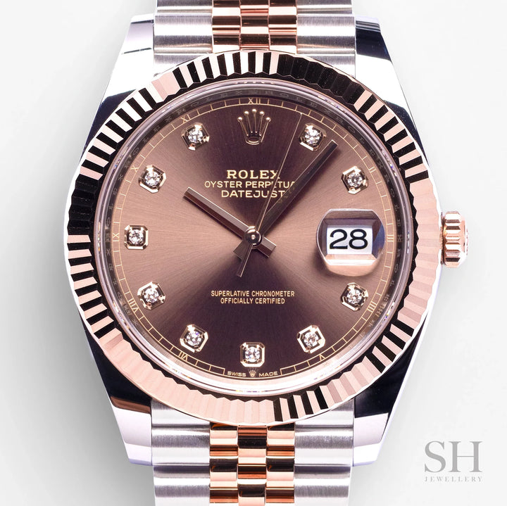 Rolex Datejust41 41mm Steel/RG Chocolate Dial Diamond Markers 2024 Ref m126331-0004 (#696)