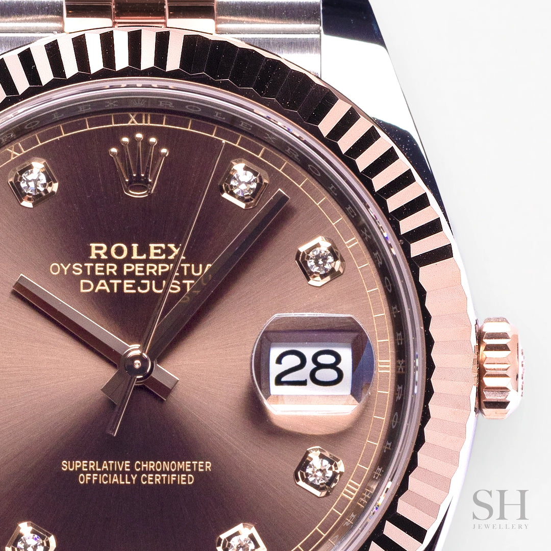 Rolex Datejust41 41mm Steel/RG Chocolate Dial Diamond Markers 2023 Ref m126331-0004 (#317,330070)