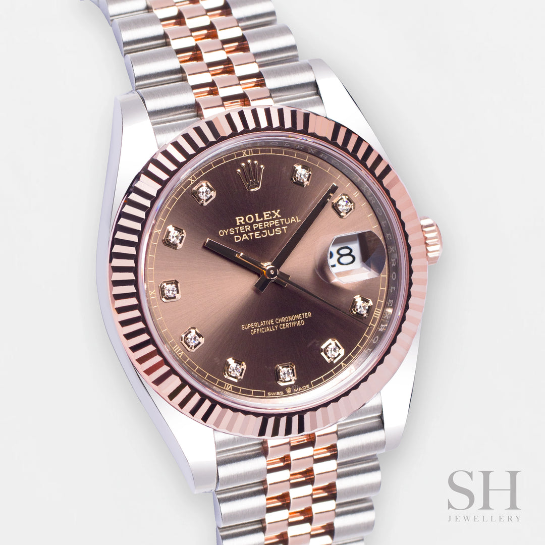 Rolex Datejust41 41mm Steel/RG Chocolate Dial Diamond Markers 2023 Ref m126331-0004 (#317,330070)