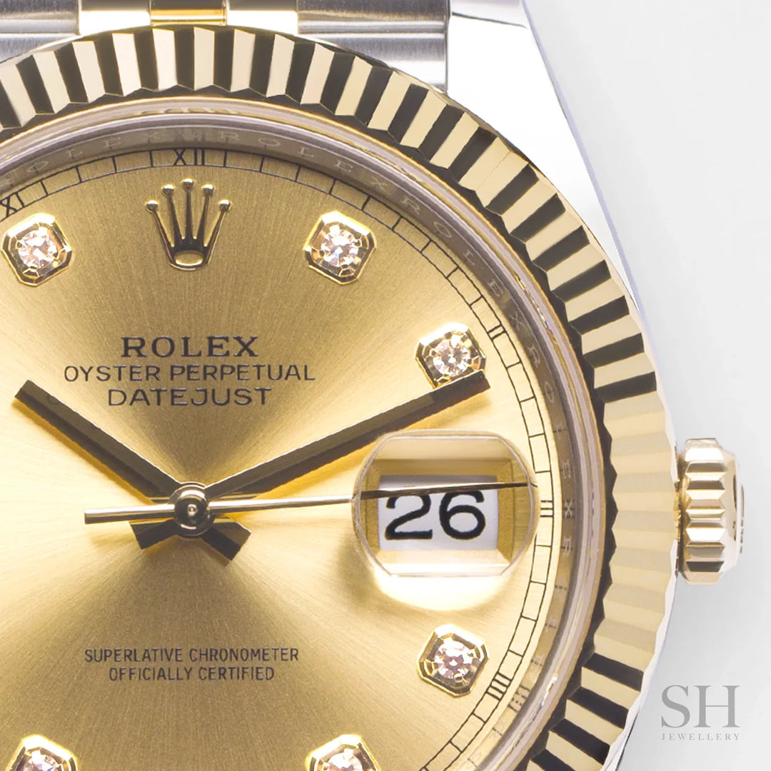 Rolex Datejust41 41mm Steel/YG Champagne Dial Diamond Markers 2024 Ref m126333-0012 (#703)