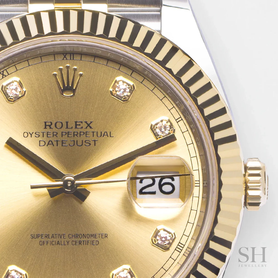 Rolex Datejust41 41mm Steel/YG Champagne Dial Diamond Markers 2024 Ref m126333-0012 (#708)