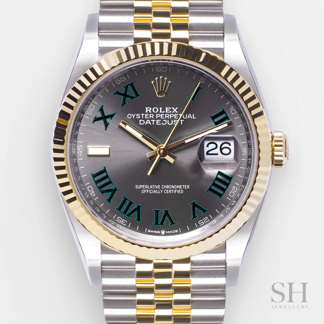 Rolex Datejust36 36mm Steel/YG Slate Dial Numeral Markers 2023 Ref m126233-0035 (#487)