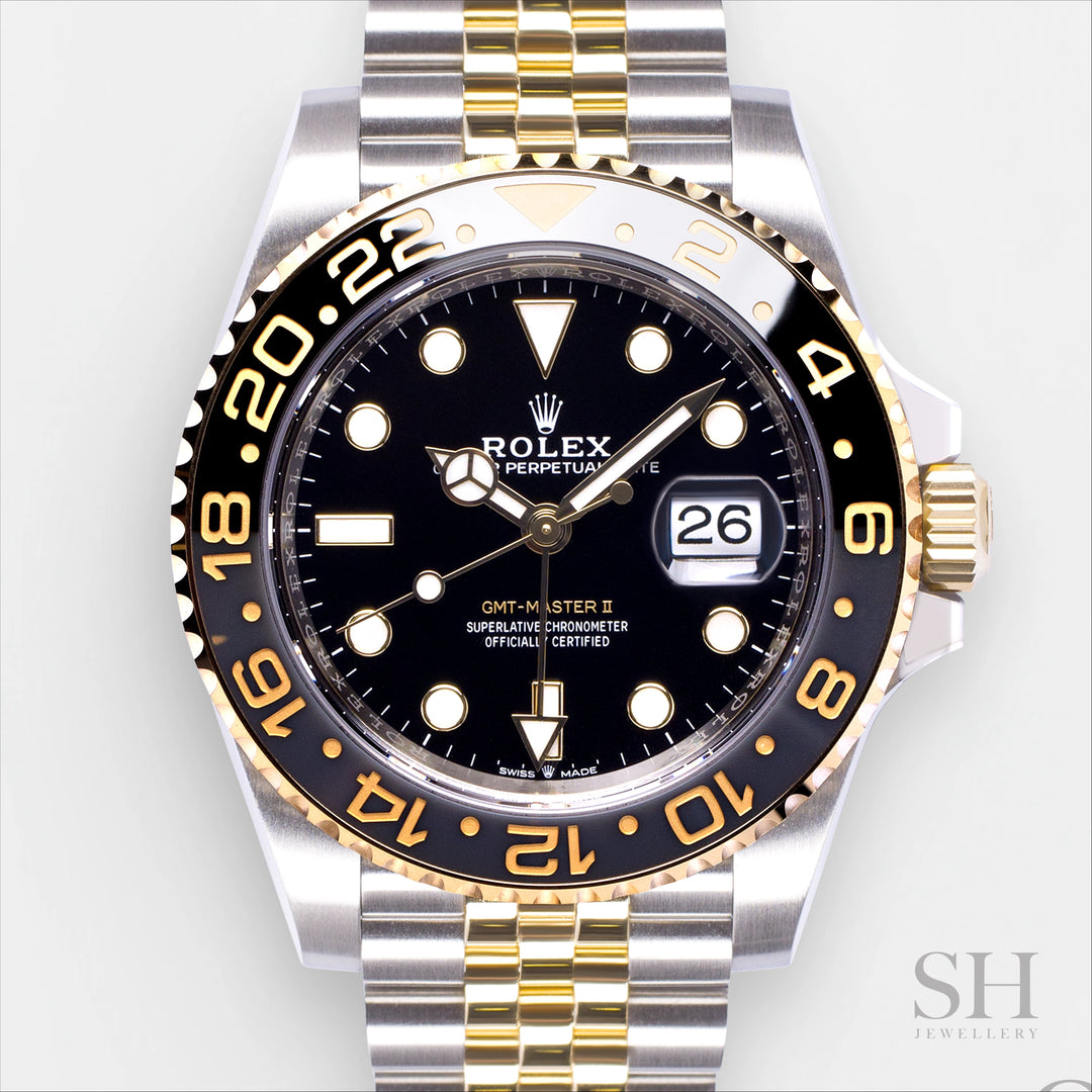 Rolex GMT-Master II 40mm 'Guinness' Steel/YG Black Dial Button Markers 2023 Ref m126713grnr-0001 (#488)