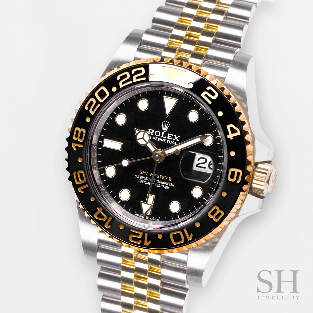 Rolex GMT-Master II 40mm 'Guinness' Steel/YG Black Dial Button Markers 2023 Ref m126713grnr-0001 (#488)