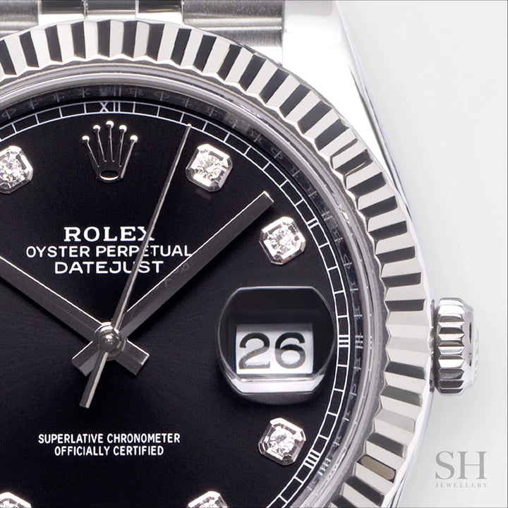 Rolex Datejust41 41mm Steel/WG Black Dial Diamond Markers 2023 Ref m126334-0012 (#334)