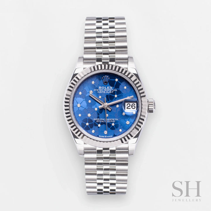 Rolex Datejust31 31mm Steel/WG Blue Dial Diamond Markers 2024 Ref m278274-0036 (#688)