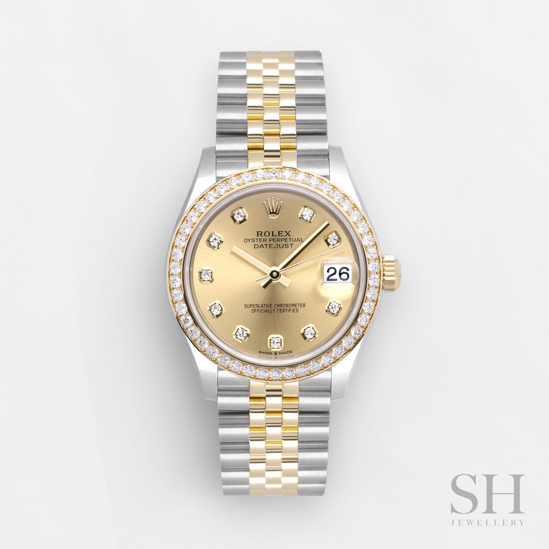 Rolex Datejust31 31mm Steel/YG Champagne Dial Diamond Markers 2023 Ref m278383rbr-0026 (#530)