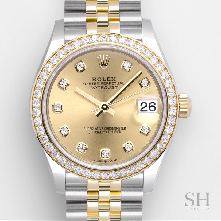 Rolex Datejust31 31mm Steel/YG Champagne Dial Diamond Markers 2024 Ref m278383rbr-0026 (#783)