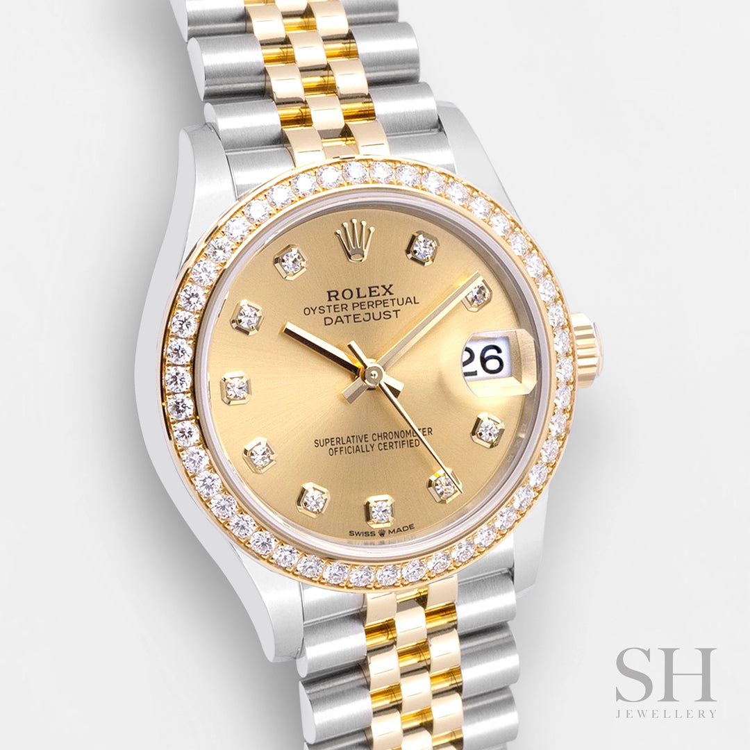 Rolex Datejust31 31mm Steel/YG Champagne Dial Diamond Markers 2023 Ref m278383rbr-0026 (#530)