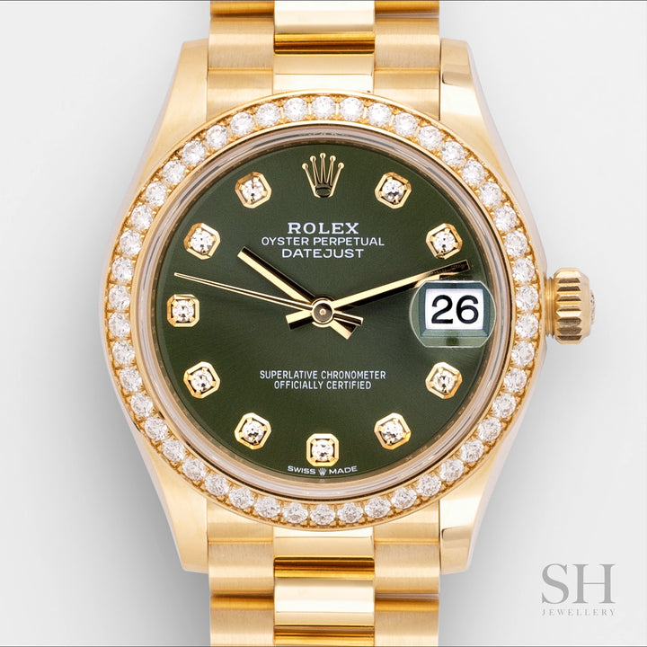 Rolex Datejust31 31mm YG Green Dial Diamond Markers 2023 Ref m278288rbr-0007 (#540)