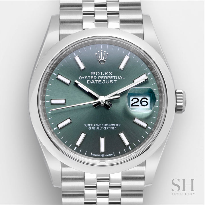 Rolex Datejust36 36mm Steel Mint Green Dial Stick Markers 2023 Ref m126200-0023 (#547)