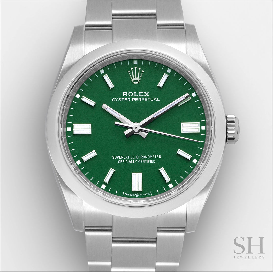 Rolex Oyster Perpetual36 36mm Steel Green Dial Stick Markers 2023 Ref m126000-0005 (#551)