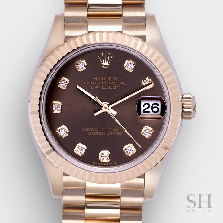 Rolex Datejust31 31mm RG Chocolate Dial Diamond Markers 2023 Ref m278275-0010 (#556)