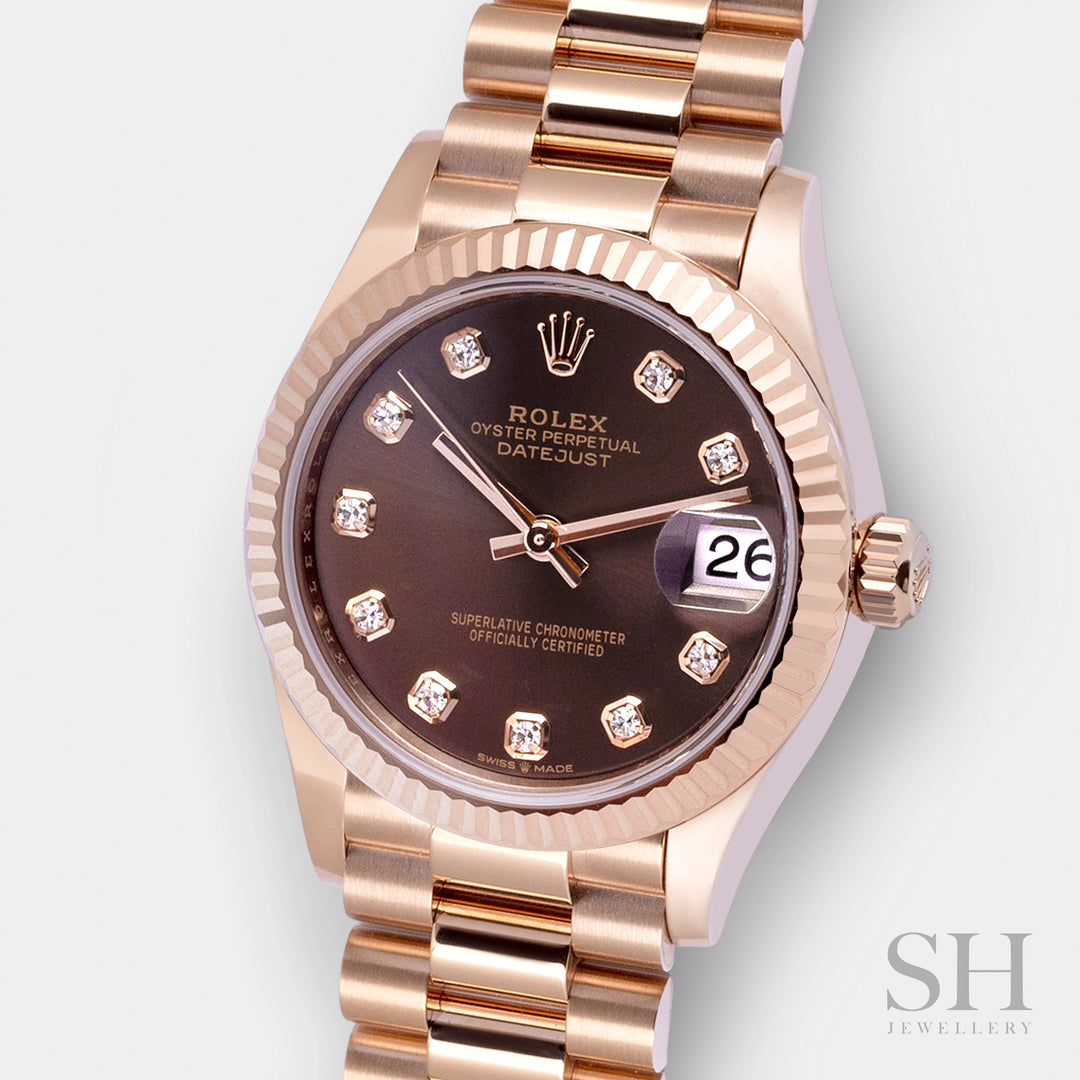 Rolex Datejust31 31mm RG Chocolate Dial Diamond Markers 2023 Ref m278275-0010 (#556)