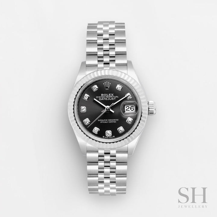 Rolex Datejust28 28mm Steel/WG Dark Grey Dial Diamond Markers 2024 Ref m279174-0015 (#604)