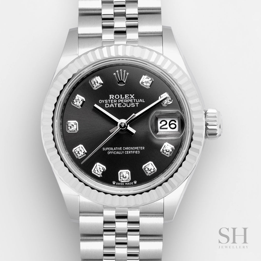 Rolex Datejust28 28mm Steel/WG Dark Grey Dial Diamond Markers 2024 Ref m279174-0015 (#604)