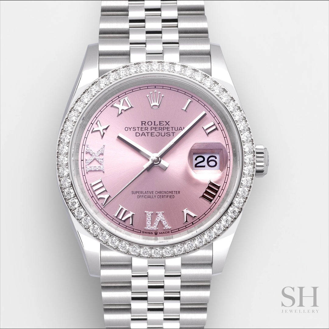 Rolex Datejust36 36mm Steel/WG Pink Dial Numeral Markers 2024 Ref m126284rbr-0023 (#611)