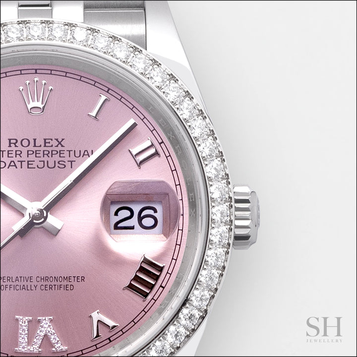 Rolex Datejust36 36mm Steel/WG Pink Dial Numeral Markers 2024 Ref m126284rbr-0023 (#611)