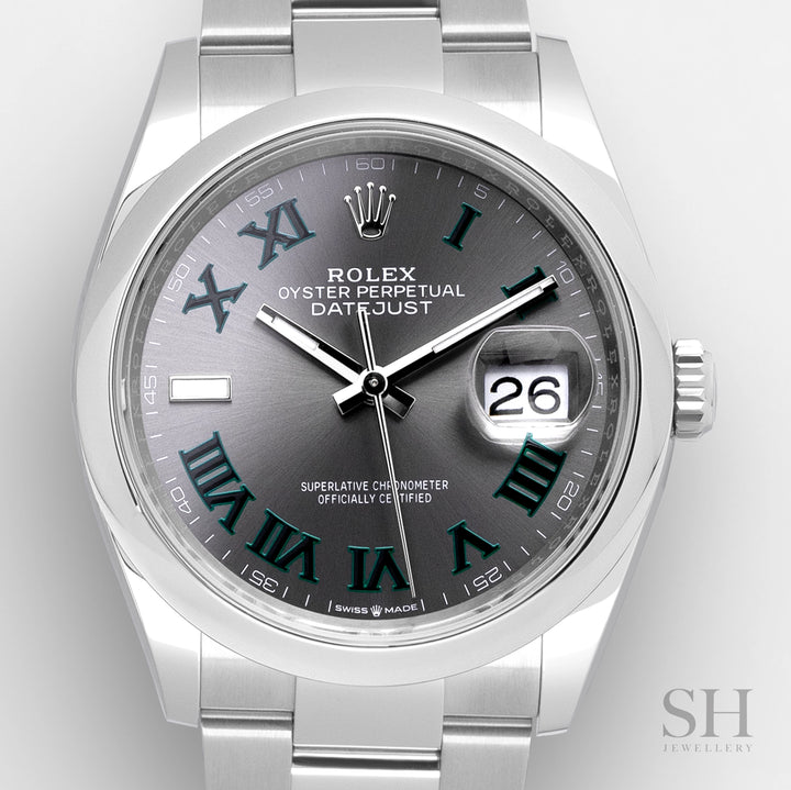 Rolex Datejust36 36mm 'Wimbledon' Steel Slate Dial Numeral Markers 2024 Ref m126200-0018 (#618)