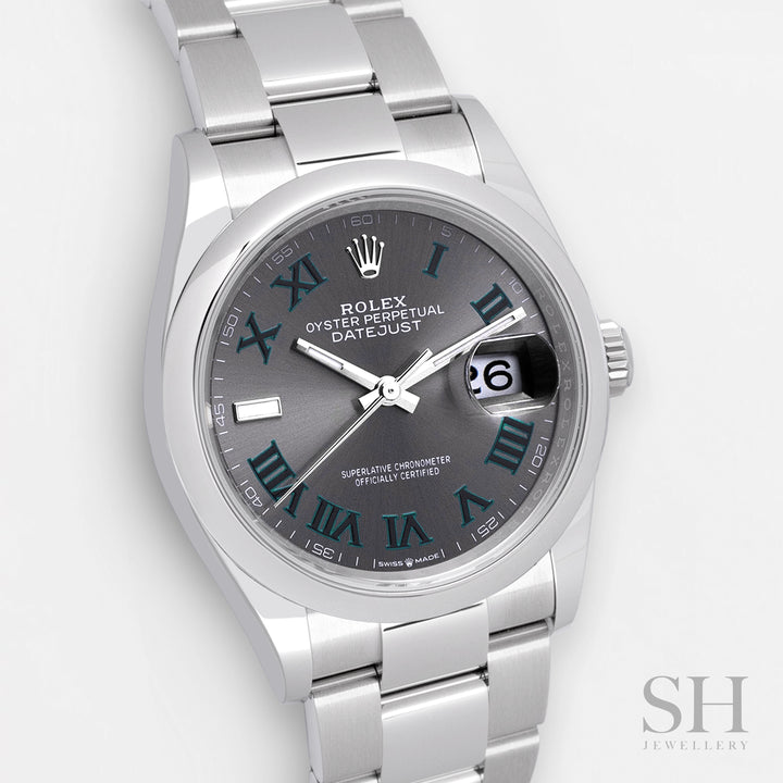 Rolex Datejust36 36mm 'Wimbledon' Steel Slate Dial Numeral Markers 2024 Ref m126200-0018 (#618)