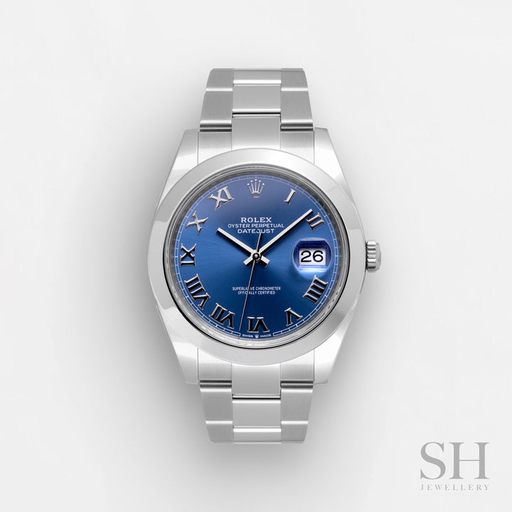 Rolex Datejust41 41mm Steel Azzurro Blue Dial Numeral Markers 2024 Ref m126300-0017 (#621)