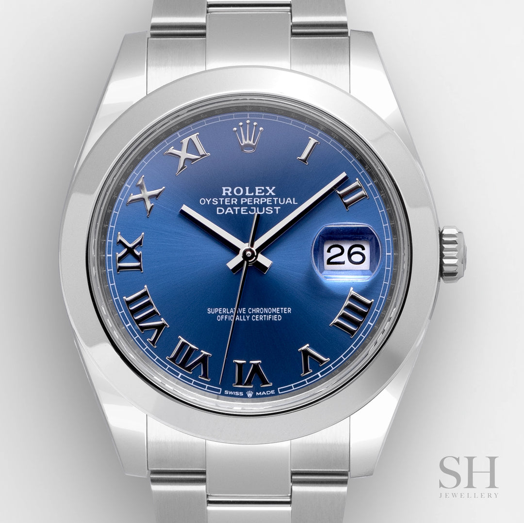 Rolex Datejust41 41mm Steel Azzurro Blue Dial Numeral Markers 2024 Ref m126300-0017 (#621)