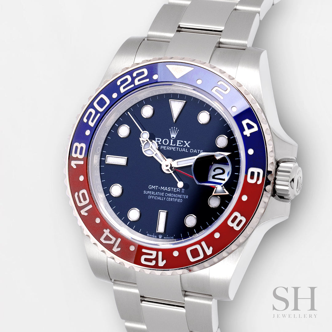 Rolex GMT-Master II 40mm 'Pepsi' WG Midnight Blue Dial Button Markers 2023 Ref m126719blro-0003 (#629)