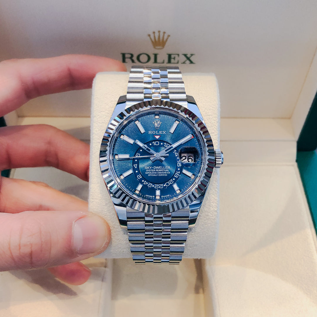 Rolex Sky-Dweller 42mm Steel/WG Blue Dial Stick Markers 2023 Ref m336934-0006 (#657)