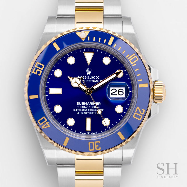 Rolex Submariner-Date 41mm 'Bluesy' Steel/YG Blue Dial Button Markers 2024 Ref m126613lb-0002 (#676)