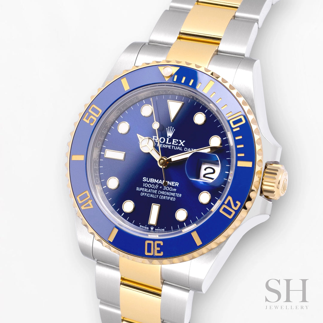 Rolex Submariner-Date 41mm 'Bluesy' Steel/YG Blue Dial Button Markers 2024 Ref m126613lb-0002 (#676)