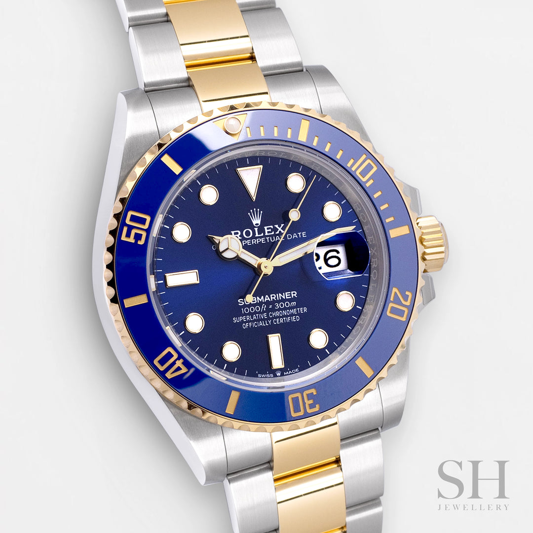 Rolex Submariner-Date 41mm 'Bluesy' Steel/YG Blue Dial Button Markers 2024 Ref m126613lb-0002 (#676)