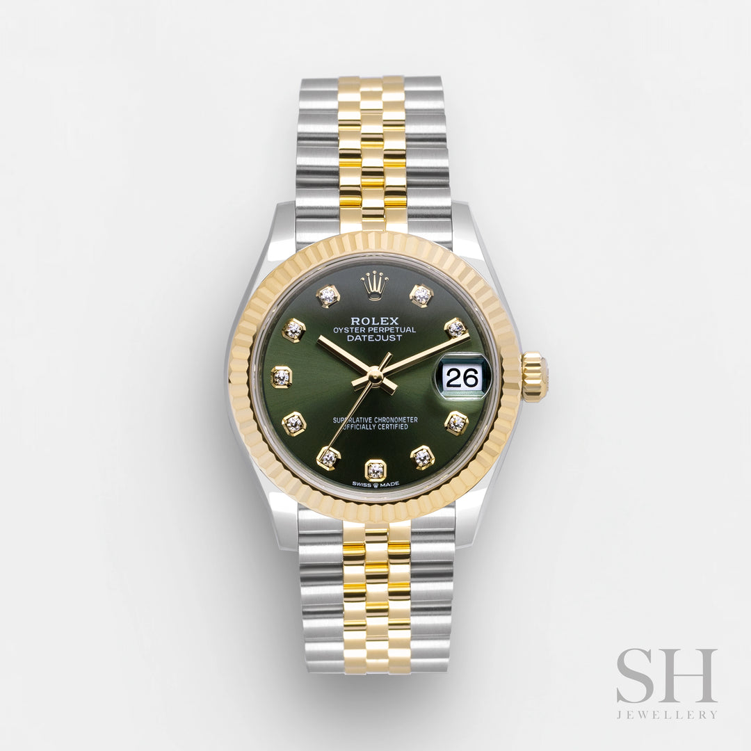 Rolex Datejust31 31mm Steel/YG Olive Green Dial Diamond Markers 2024 Ref m278273-0030 (#677)