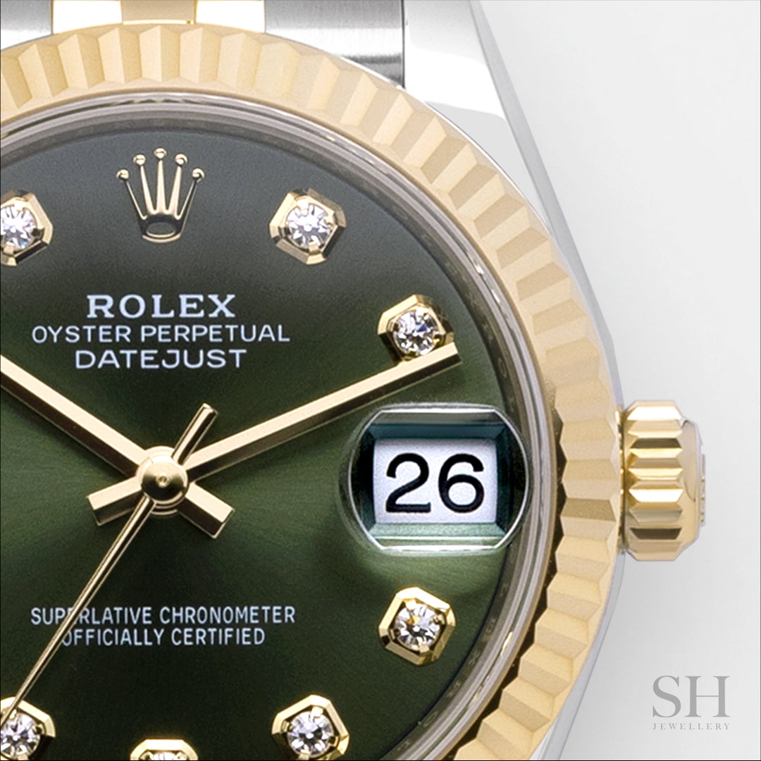 Rolex Datejust31 31mm Steel/YG Olive Green Dial Diamond Markers 2024 Ref m278273-0030 (#677)