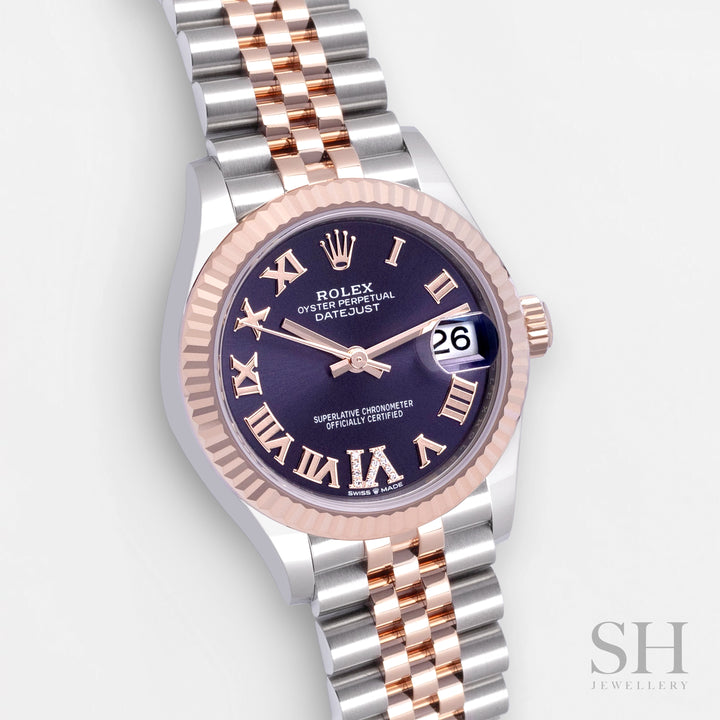 Rolex Datejust31 31mm Steel/RG Purple Dial Numeral Markers 2024 Ref m278271-0020 (#678)